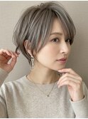 脱白髪染め/白髪ぼかしカラー/レイヤーカット/ショート
