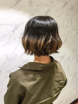 パティオン(PATIONN) ハイライト&グラデーションカラーのゆるパーマボブスタイル☆