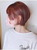 【morio 原宿】ピンクブラウン　ショートボブ　姫カット　耳かけ