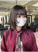 ○黒髪ネオウルフカットショートウルフボブウルフヘアくびれヘア