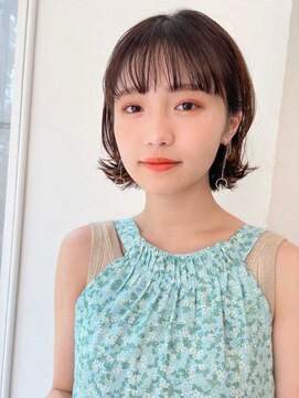 ポーチバイハニー オモテサンドウ(PORCH by HONEY omotesando) 大人可愛い20代30代40代小顔外はねショートボブ×ラテベージュ