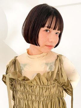 テトヘアー(teto hair) ミニボブ　ボブヘア　黒髪ボブ　パッツン　前上がりボブ