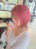 ピンクオレンジベージュブリーチハイトーンコントラストカラー