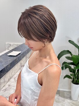 ビームズヘア 藤が丘店(Bee Ms HAIR) 小顔見せショートベージュカラーブリーチしない透明感カラー