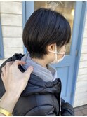 低温コスメストレートまるみショート耳かけスタイル赤羽美容院