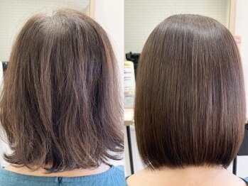 エルプラスヘアー 平尾店(L+hair)の写真/『【生えグセ改善＋白髪ぼかし】で白髪が伸びても目立ちにくい髪に』