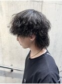 【FLAME 天文館】緩めツイストスパイラルパーマ×マッシュウルフ