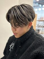 バレイヤージュブリーチダブルカラーハイライトメッシュブリーチ