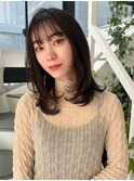 美髪レイヤーカット/顔まわりレイヤー/くびれミディアムレイヤー