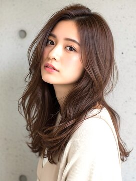 ココアブラウンベージュ×巻き髪ロング