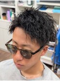 ハードツイスト・アップバングショート