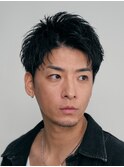 原宿メンズカット大人ショートスタイル刈り上げありアップバング