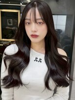 ロンドアヴァントゥス 池袋(Lond aventus)&nbsp;ダークラベンダーグレージュレイヤーカット韓国巻き顔周りカット