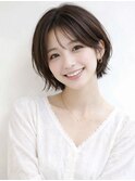 池袋 スモーキーカラー カーテンバング ウォームベージュ 大人