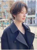 厚めバング/アッシュブラウン/20代/30代/40代/ショート/ボブ