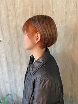 エフィールベルタ(afeel belta) 丸みショートボブ×インナーオレンジカラー