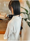 切りっぱなしボブ縮毛矯正酸性ストレートオリーブ中性ストレート