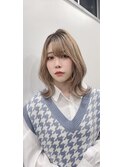 ミルクティーベージュインナーカラー外国人風カラー韓国ブリーチ
