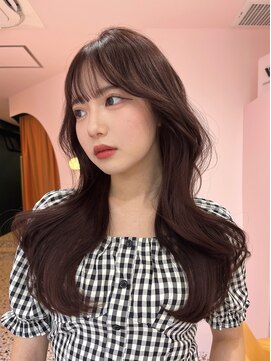 ボタン シブヤ(VOTAN SHIBUYA) ブリーチなしピンクカラー/渋谷/韓国ヘア/顔まわり/レイヤー