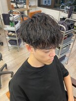 ナンバー アンフィール 渋谷(N° anfeel)&nbsp;メンズカット爽やか刈り上げマッシュ波巻きパーマ渋谷道玄坂