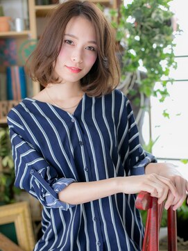 カバーヘア イヴ 戸頭店(COVER HAIR EVE) ココアベージュくせ毛風小顔Aライン大人ボブc5戸頭20代30代40代