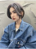 10代大人ショート前髪なしイヤリングカラーショートボブ