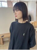 韓国風切りっぱなしボブ/モカグレージュ