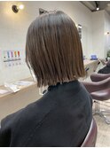ぱつっとボブ ブリーチなしカラー 透明感カラー 長崎浜の町