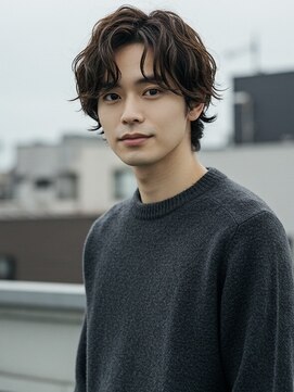 キャンバス バイ ネオリーブ 横浜西口(Canvas by neo.) フェザーパーマ/センターパート/ニュアンスパーマ