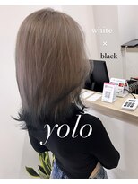 ヨーロ(yolo)&nbsp;エンドカラー　ホワイトミルクティー×ブラック
