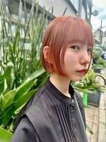 ナインセンス 下北沢(9_________nine sense) オレンジカラー　ボブ【下北沢】