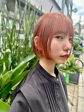 ナインセンス 下北沢(9_________nine sense) オレンジカラー ボブ【下北沢】