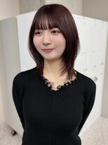 イロウ 天神大名店(IROW)&nbsp;ショートウルフ  レイヤーカット カシスブラウン 20代