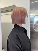 プロス(Pros) ピンクベージュ/ルーツカラー/切りっぱなしボブ