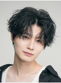 メンズシースルーマッシュニュアンスパーマシャドウパーマテテ風