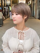 ジアン バイ ミルボン 西宮ガーデンズプラス(GIEN by milbon)&nbsp;イメチェン分け目なしクールショート透明感カラーピンクベージュ
