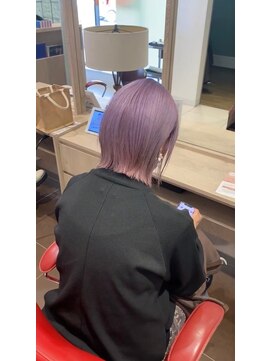 アース 郡山コスモス通り店(HAIR&MAKE EARTH) ラベンダーピンク×ミニボブストレート
