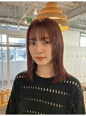 暖色系カラーのボブ