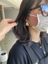 エンリー(ENlee)&nbsp;【とまべち】切りっぱなしミディアム×暗髪透明感グレージュ