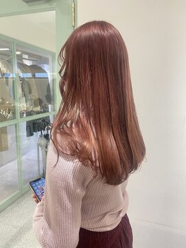 ヘーゼル 博多(HAZEL.) ブリーチ1回ピンクベージュカラー