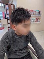 子供カット(4mmツーブロック、アシメスタイル)