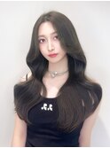 韓国スタイル巻き髪×透明感カラーA81