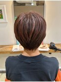 レッドブラウンすっきりショート脱白髪染め髪質改善浦和