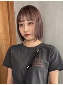 ☆切りっぱなしボブ/ピンクベージュ/前髪/グレージュ/原宿神宮前