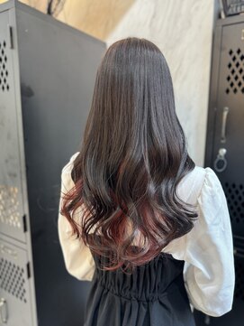 ヴァイス 渋谷店(VAICE) ダークブラウン/インナーカラー/赤