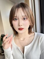 サンド 名古屋(sand)&nbsp;ホワイトグレージュミニウルフデジタルパーマチェリーブラウン