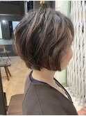 丸みショートボブレイヤーカット20代30代40代ショコラブラウン