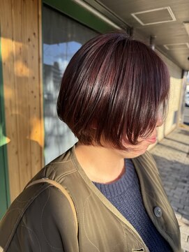 ツヤツヤワインレッドカラー