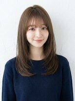 アンドヘアサロン(AND hair salon)&nbsp;ミディアムレイヤーカット /ミルクティーブラウン/大人ガーリー