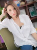 かきあげ前髪バレイヤージュ切りっぱなしボブc5浦和30代40代!